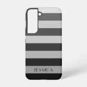 Moderne Grijze Strepen Patroonnaam Samsung Galaxy Hoesje (Achterkant)