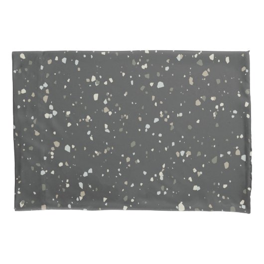 Moderne Grijze Terrazzo Kussensloop (Voorkant)