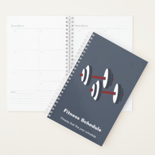 Moderne grijze witte halter motto trainingsschema planner
