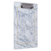 Moderne Grijze & Witte Marmeren Steen Klembord (Rechts)