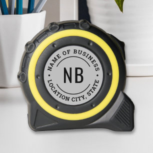Moderne grijze zakelijke monogram stempeltool rolmaat