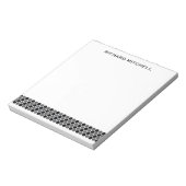 Moderne grijze zwarte hexagons, gepersonaliseerde  notitieblok (Gedraaid)