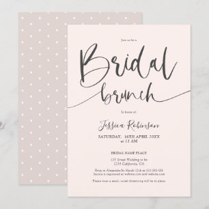 Moderne grijze zwarte roze script trendy bridal br kaart