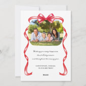 Moderne grillige boog gebogen 2 foto kerst feestdagenkaart (Achterkant)