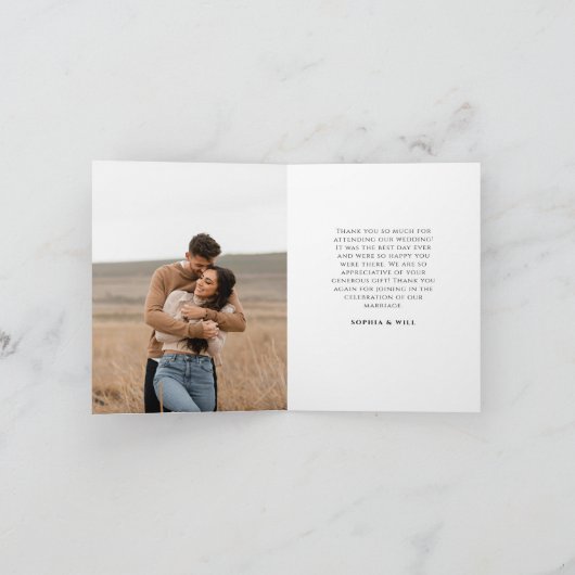 Moderne grillige bruiloft Dank u gevouwen Kaart (Binnen)