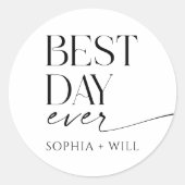 Moderne grillige bruiloft Dank u gevouwen Kaart Ronde Sticker (Voorkant)