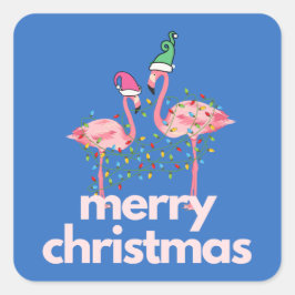 Moderne grillige flamingo Kerst stickers