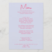 Moderne grillige kleurrijke heldere retro bruiloft menu (Voorkant)