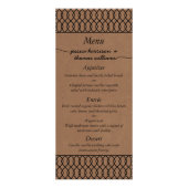 Moderne grillige Kraft Wedding Menu Kaarten (Voorkant)