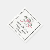 Moderne & grillige Martini Hand getrokken bruiloft Servet (Hoek)