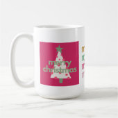 Moderne grillige vrolijk roze kerst Mok (Links)