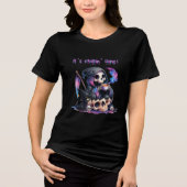 Moderne Grim Reaper Halloween Het is Chillin' Time Tri-Blend Shirt (Voorkant)