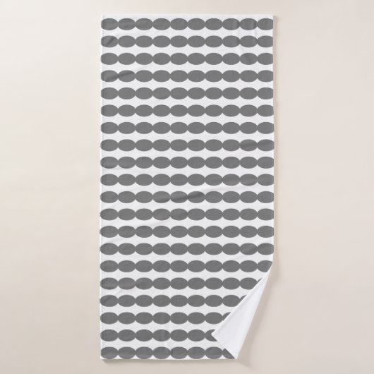 Moderne Gris Gris Blanc Géométrique Motif Design (Serviette de bain)