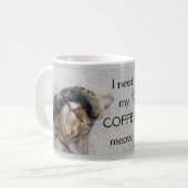 Moderne Gris mignonne Drôle Chat Mug (Devant gauche)