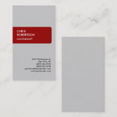 Moderne Gris Rouge Attrayant Carte de visite de ch (Devant / Derrière)