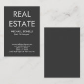 Moderne gris tendance agent immobilier carte de vi (Devant / Derrière)