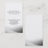 Moderne gris vertical blanc Carte de visite unique (Devant / Derrière)