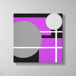Moderne gris violet noir blanc - Toile emballée