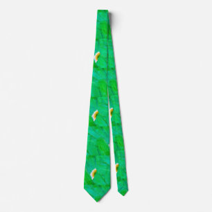 Moderne Groen Abstract Botanisch Patroon Stropdas