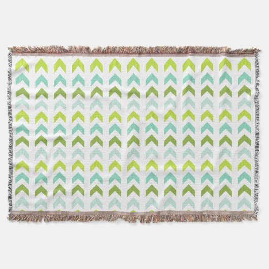 Moderne Groen, Munt, Aqua, Wit Geometrisch Patroon Deken (Voorkant)