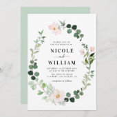 moderne groenbruine brutale bruiloft kaart (Voorkant / Achterkant)