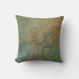 Moderne groene Abstracte goudziren Kussen