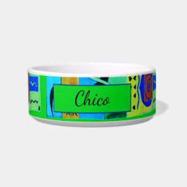 Moderne groene Abstracte inspiratie van matisse Voerbakje