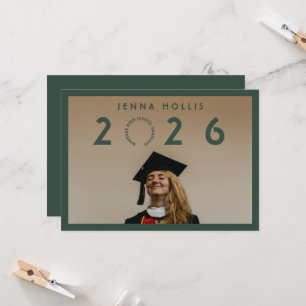 Moderne Groene Afstudeer Jaar Foto Afstuderen Kaart