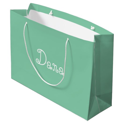 Moderne groene Baby shower Gift Bag Groot Cadeauzakje (Achterkant Gekanteld)