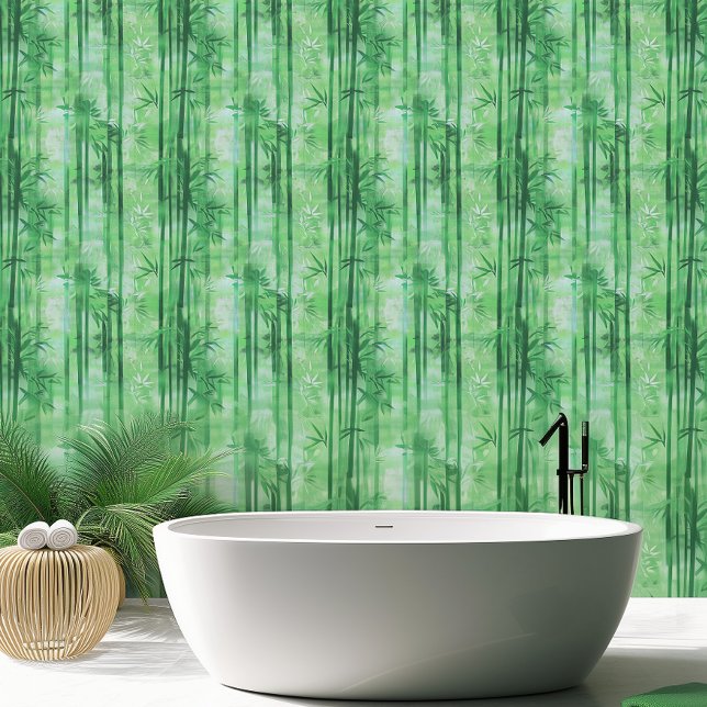Moderne Groene Bamboe 2'x10' Roll Behang (Creator heeft geüpload)