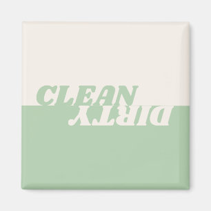 Moderne, groene beige, schone, vuile vaatwasmachin magneet