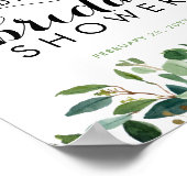Moderne groene blad bruiloft bord poster (Hoek)
