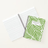 Moderne Groene Bladeren Custom Notitieboek (Binnen)