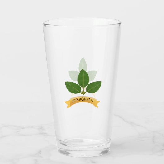 Moderne Groene Bladeren Glas (Achterkant)