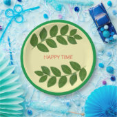 Moderne groene bladeren papieren bordje (Feest)