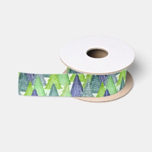 Moderne groene blauwe abstracte kerstbomen lint