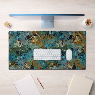 Moderne groene blauwe camouflage leger mannelijke bureaumat