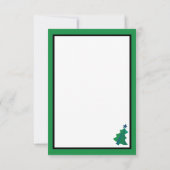 Moderne groene blauwe kerstboom op zwart bedankkaart (Achterkant)