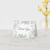 Moderne groene bloemige trouw dank je wel kaart (Gele Bloem)