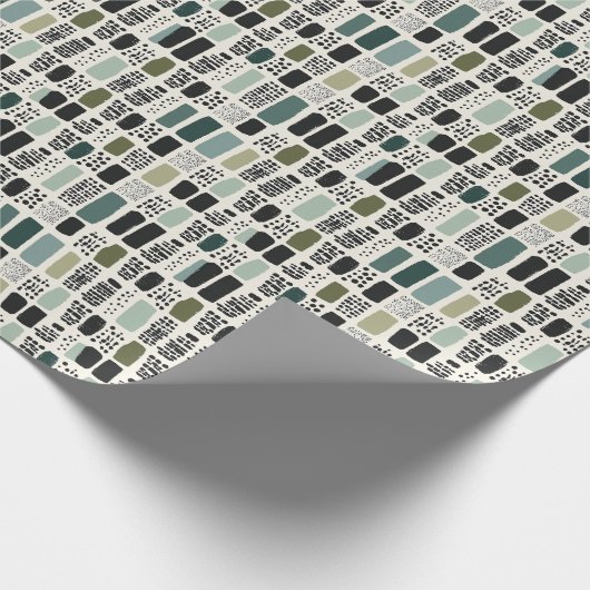 Moderne Groene Boho Cadeaupapier (Hoek)