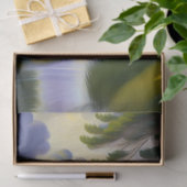 Moderne Groene Bomen Water Wolken Landschap Kunstw Tissuepapier (Geschenk)