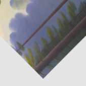 Moderne Groene Bomen Water Wolken Landschap Kunstw Tissuepapier (Detail)