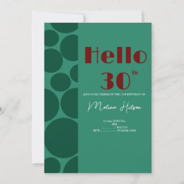 Moderne groene & bordeauxroze verjaardagsuitnodigi kaart