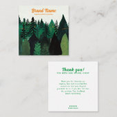 Moderne groene bos illustratie sieraden display vierkante visitekaartje (Voorkant / Achterkant)