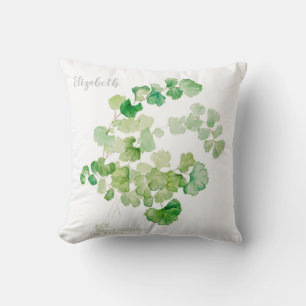 Moderne groene botanische aquarelschildering kussen