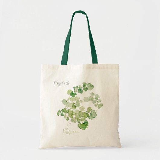 Moderne groene botanische Waterverf schilderen Tote Bag (Voorkant)