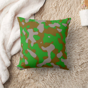 Moderne groene bruine grijze camouflage kussen