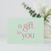 Moderne groene cadeaubon (Staand voorkant)