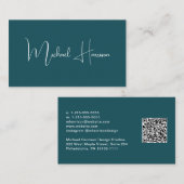 Moderne Groene Code van het Manuscript QR van de H Visitekaartje (Voorkant / Achterkant)