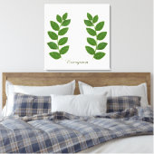 Moderne Groene e Bay-bladeren Canvas Afdruk (Insitu (Slaapkamer))